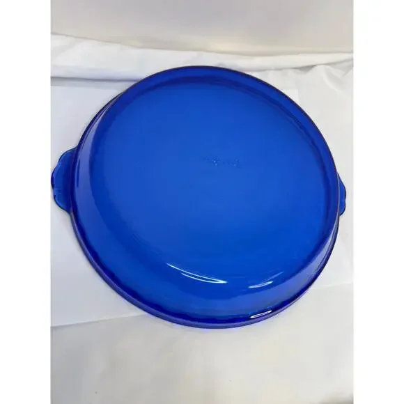 Vintage Pyrex Original Cobalt Blue Fluted Pie Baking Plate 229 9.5” Glass Dish - Picture 5 of 9
